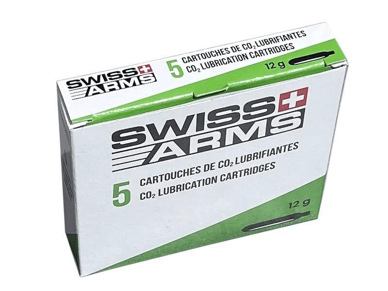 Swiss Arms 12g CO2 Lubrication Cartridges (Package: Box of 5