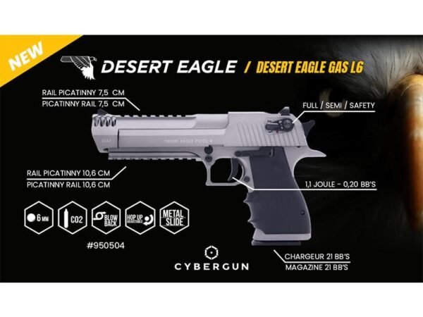 Desert Eagle L650AE Co2 Blowback Pistol (FULLY AUTO. - Cybergun - KWC - Dual Tone - 950503) - Image 4