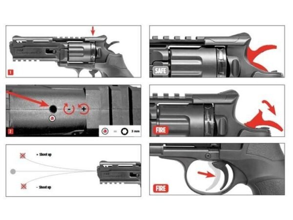 Elite Force by Umarex H8R Gen2 CO2 Powered Airsoft Revolver (Black - 2.6446) - Image 6