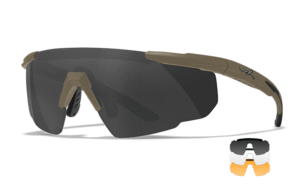 Wiley X SABER ADVANCED - Matte Tan Frame - Grey/Clear/Light Rust Shields (3 Lenses)