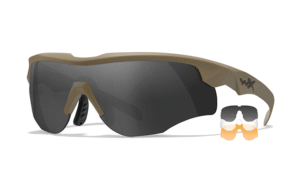 30072025688a5f0ea442c.png Wiley X Rogue Comm - Matte Tan Frame - Grey / Clear / Light Rust Shields (3 Lenses)