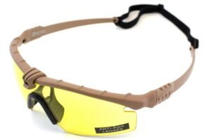 Nuprol Battle Pro Eye Protection with Insert - Tan Frame - Yellow Lens
