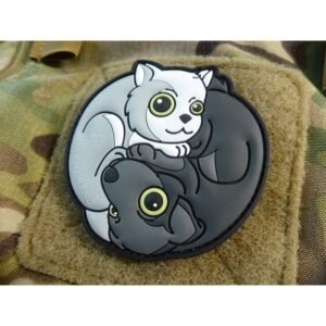 JTG Black Dog White Cat Yin & Yang 3D Rubber Patch Patch
