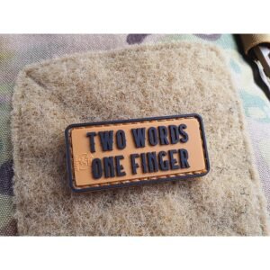 JTG Two Words One Finger Micro 3D Rubber Patch - Coyote Brown