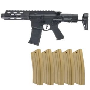 311220256954b83f4c1cd.jpeg VFC AVALON CALIBUR II PDW AEG + 5 Valken SMAG's (w/ Built-In GATE ASTER + Maple Leaf Internals) - Black