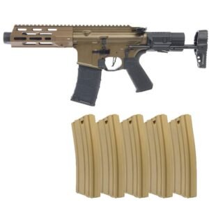 311220256954b84021d5b.jpeg VFC AVALON CALIBUR II PDW AEG + 5 Valken SMAG's (w/ Built-In GATE ASTER + Maple Leaf Internals) - Tan