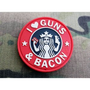 JTG Guns and Bacon Rubber Patch - Red