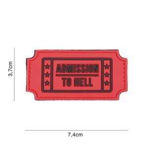 101 Admission to Hell Ticket 3D PVC Patch - Red