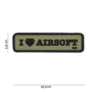 101 I Love Airsoft 3D PVC Patch - Black/Olive