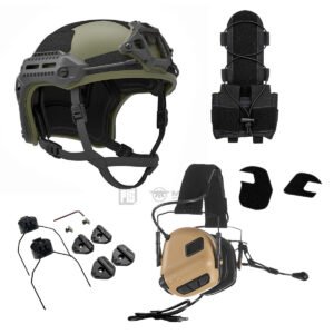 PTS x Earmor Flux Helmet + Comms Bundle-Olive-Tan
