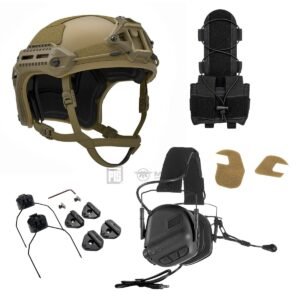 PTS x Earmor Flux Helmet + Comms Bundle-Tan-Black