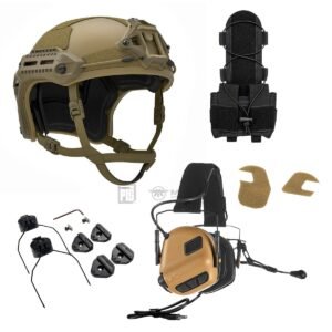 PTS x Earmor Flux Helmet + Comms Bundle-Tan-Coyote Brown