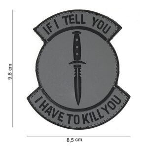 101 If I Tell You 3D PVC Patch - Grey/Black