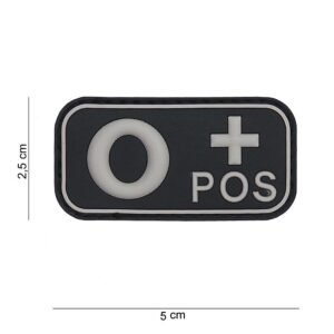 101 Blood Type O+ 3D PVC Patch - Black