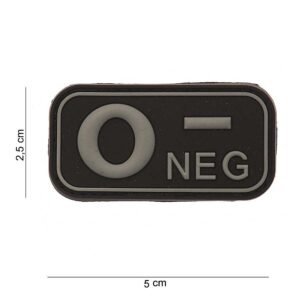 101 Blood Type O- 3D PVC Patch - Black