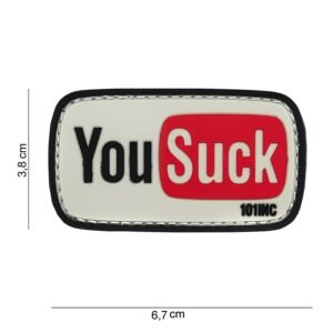 101 You Suck YouTube 3D PVC Patch - White/Red/Black