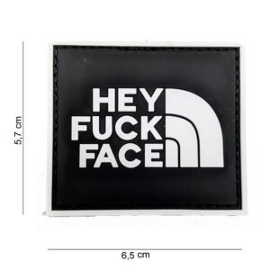 220620266a38fa3d1bea0.jpeg 101 Hey F*ck Face 3D PVC Patch - Black/White