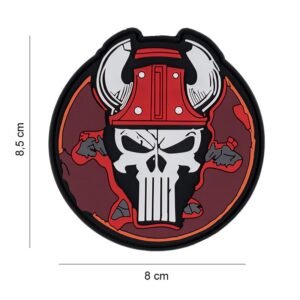 040720266a49105fe326e.jpeg 101 Punish Skull Bull 3D PVC Patch - Red