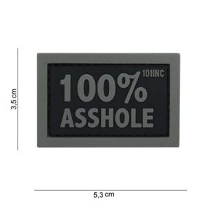 050920266a9b65ce0ee16.jpeg 101 100% Asshole 3D PVC Patch - Black/Grey