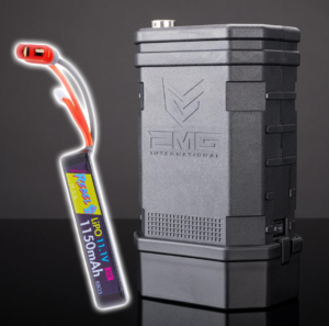 EMG "Autobot" 1400rd LiPo-Powered Automatic Electric BB Loader - Black-+ Storage Base & 1150mah Battery
