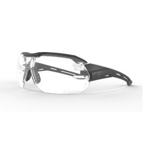 Edge Eyewear Kabru - Black Frame with Black TPR / Vapor Shield Clear Lens